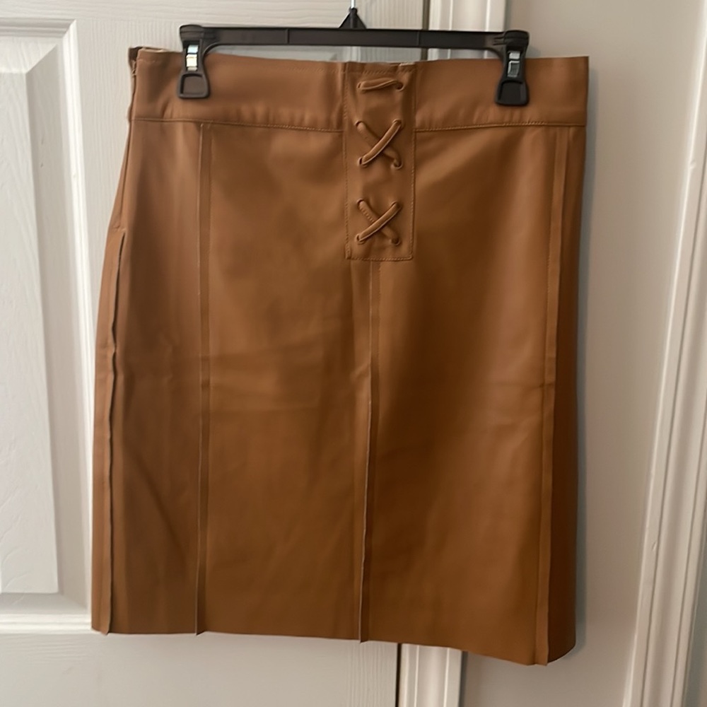 Faux leather brown midi skirt by Elliott & Vine Size 8